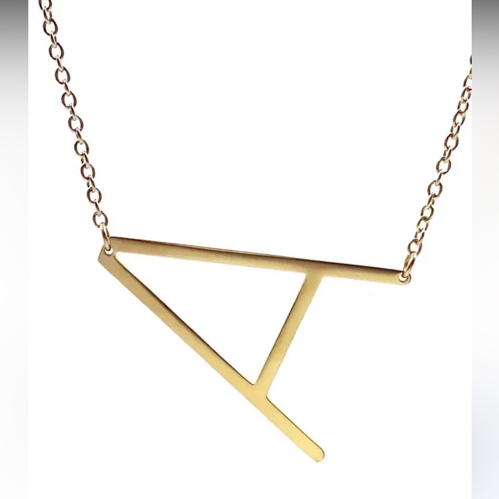 “A” Initial Necklace | Savvie Cie | Gold Plated Sterling | Alexis Rose Necklace